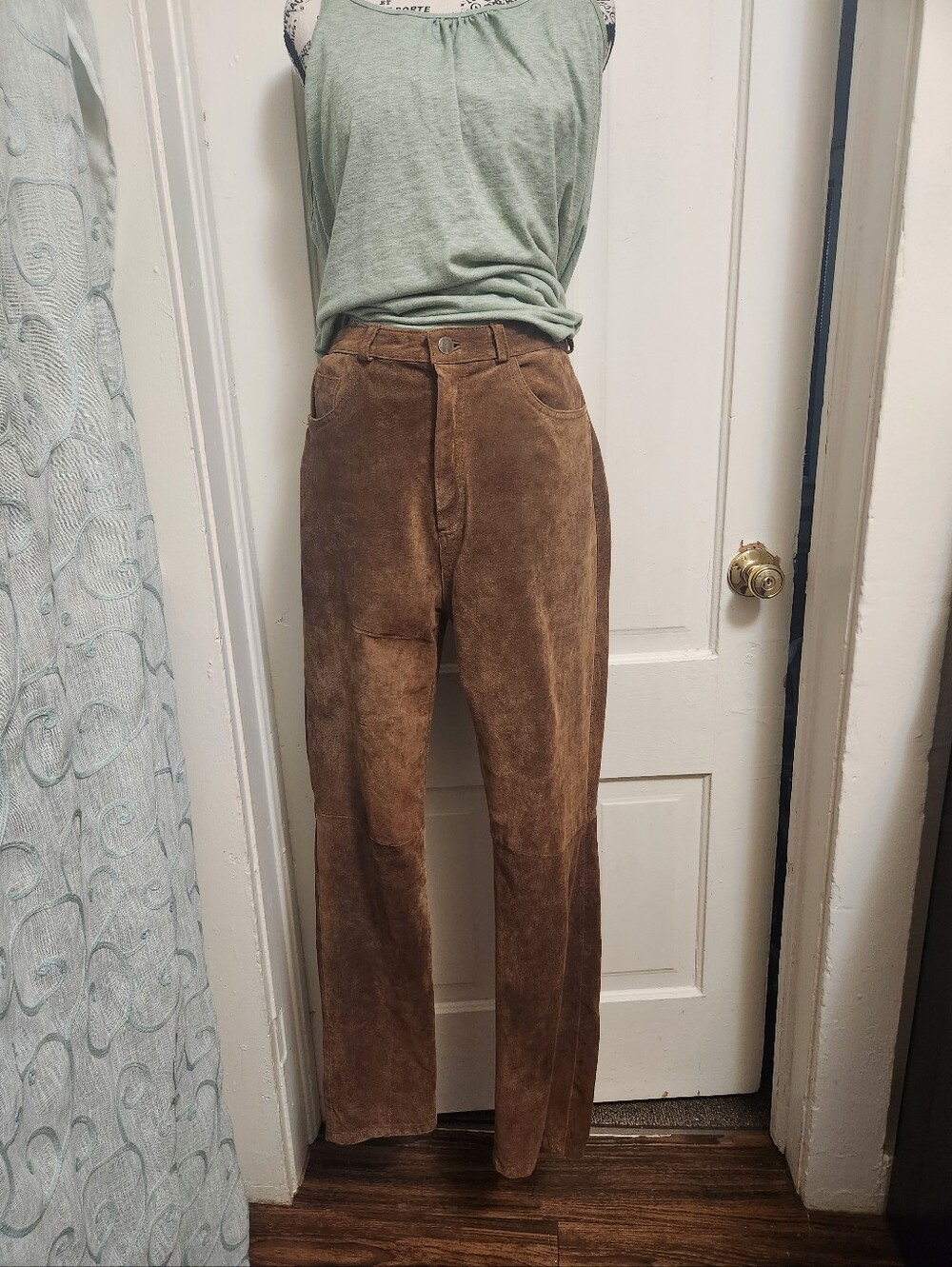 bagatelle Light Brown Suede Straight-Leg Pants Sz 8 EUC